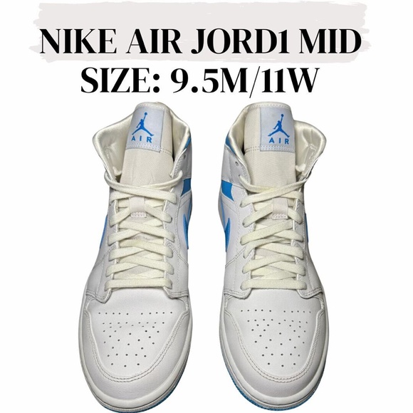 Size 9.5M 11W - Air Jordan 1 Mid University Blue main image 7